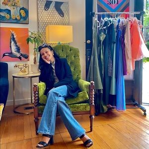 Going through 35+ racks of sample pieces and vintage finds! Stay tuned 💖